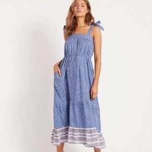 Cleobella Blue India Lotus Midi Dress Size: L